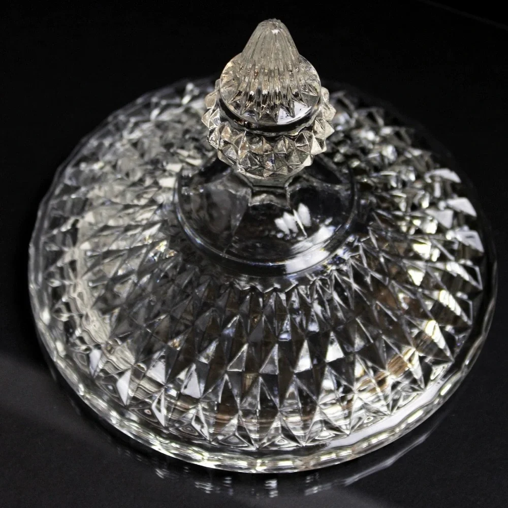 ✨Indiana Glass Diamond Point Apothecary Jar, Pedestal Candy Dish, Chalice - Picture 10 of 12